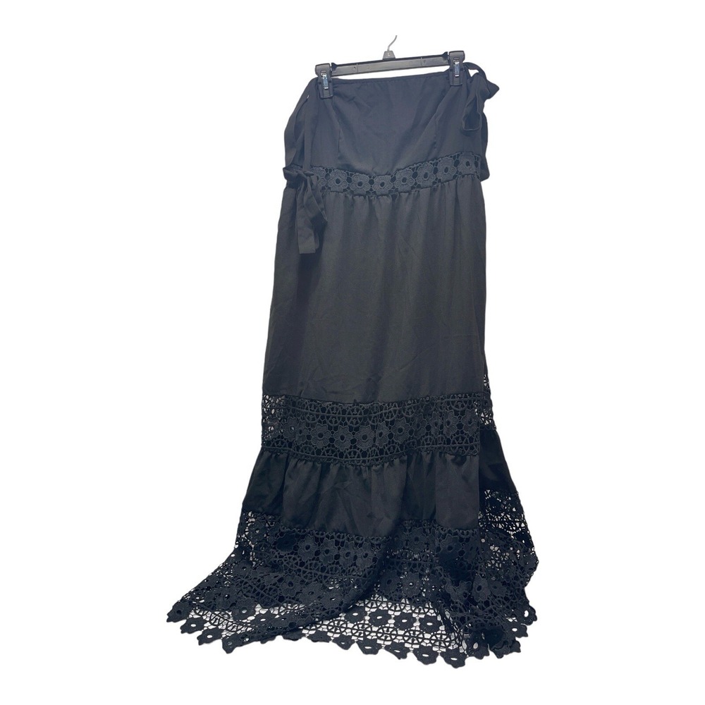 Shein‎ Curves Dresses for Women Guipure Lace Panel Tie Shoulder Cami Dress